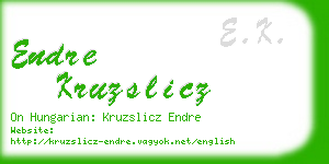 endre kruzslicz business card